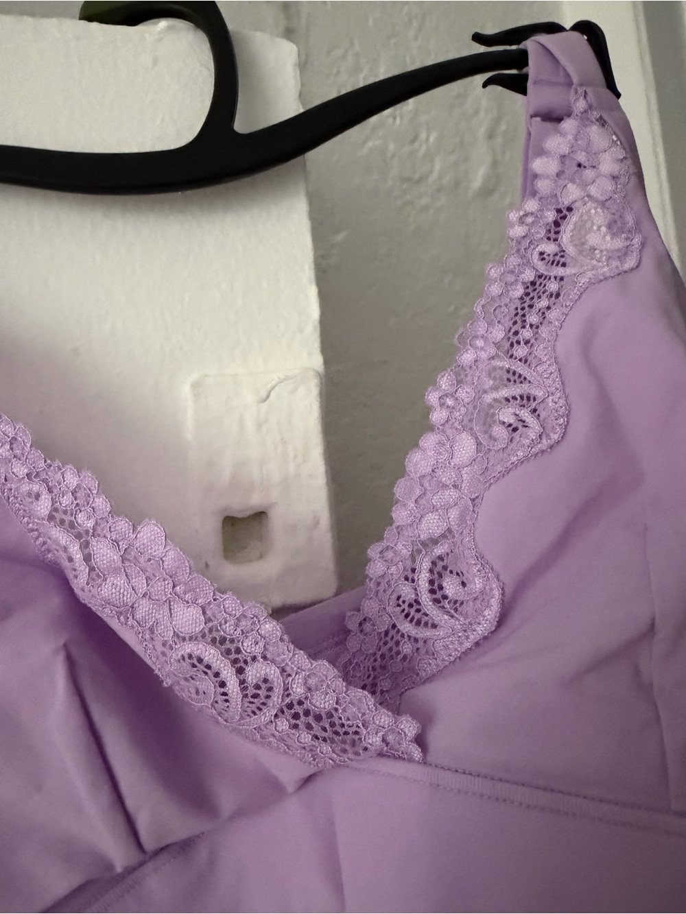 No Boundaries Lilac Triangle Bralette with Lace Trim - Picture 3 of 7